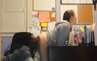 Hot interracial pair is having passionate act of love from behind